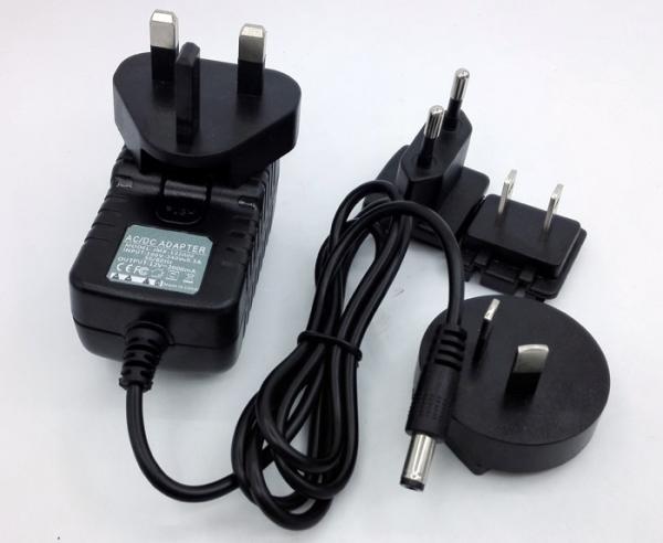 12V 2A exchangeable UK AUS USA EU AC plug 2M cable 18AWG cable  LED light box