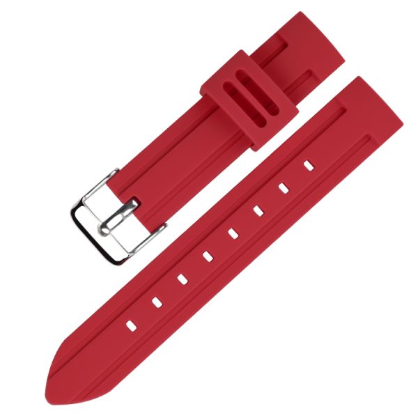 20mm Silicone Rubber Strap With Stainless Steel Buckle | Logo Customization Available - OEM/ODM Wholesale Supported