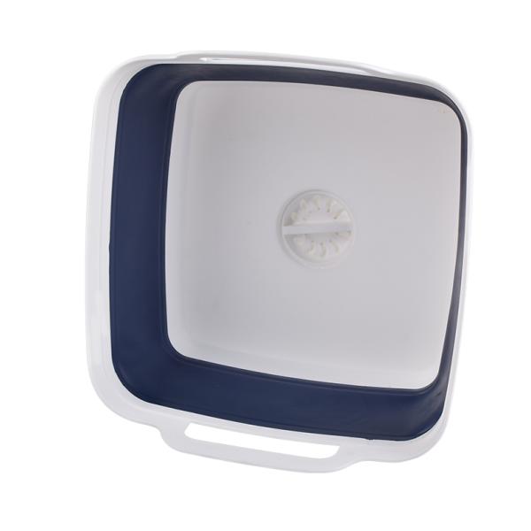 Свертываемая 9L Силиконовая черепица Корзина Силиконовые бытовые изделия Синий Белый