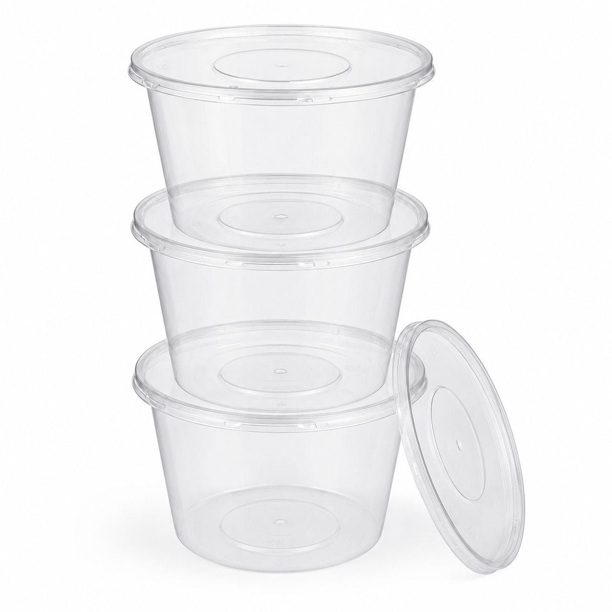Full Meals Wide Mouth Round PP Takeaway Soup Bowls Disposable 1000ml with Lids