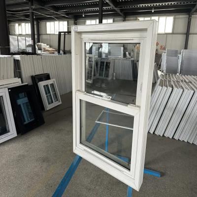 White Vertical Double Hung Vinyl Windows Vinyl Frame Low E Insulated Vinyl Windows