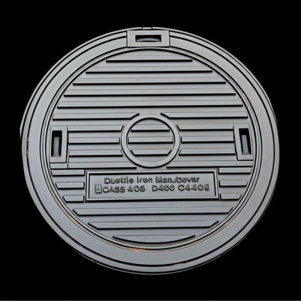 Couvercle de trou d'homme en fonte ductile à peinture en spray décorative haute ténacité, carré, classe E600 D400