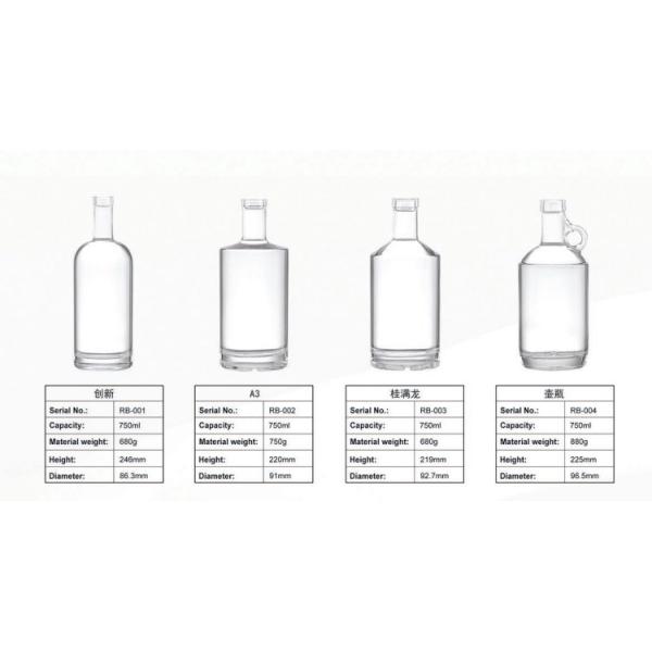 Collar Material Super Flint Glass Material 4.5L Glass Bottle for Vodka Gin Whiskey