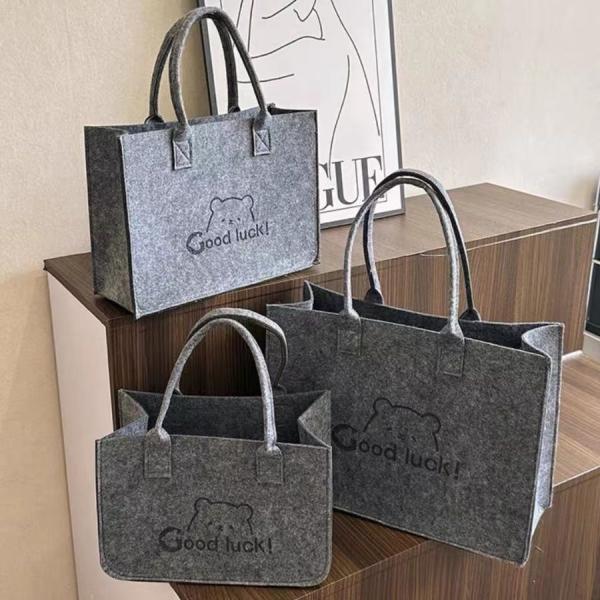 Factory Price Carry Tote Shopping Bag Felt Grocery Tote Bag Large Portable Handbag Reusable Gift Bag For Party Favors Gym Beach DIY Handcraft