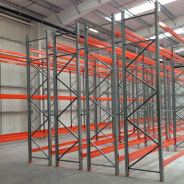 Double Deep Pallet Racking 500kg-3000kg Per Layer Construction Warehouse Storage