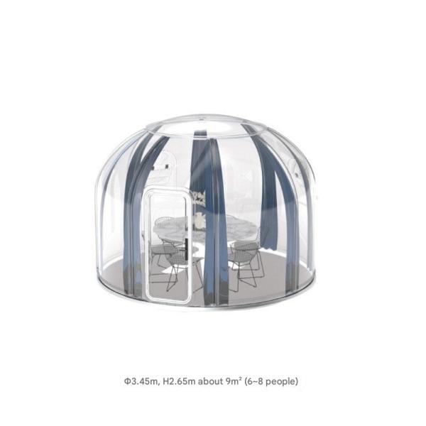 Transparent Extended Star Room Bubble House as Fire Protection for Camping and Moisture/Sun Protection