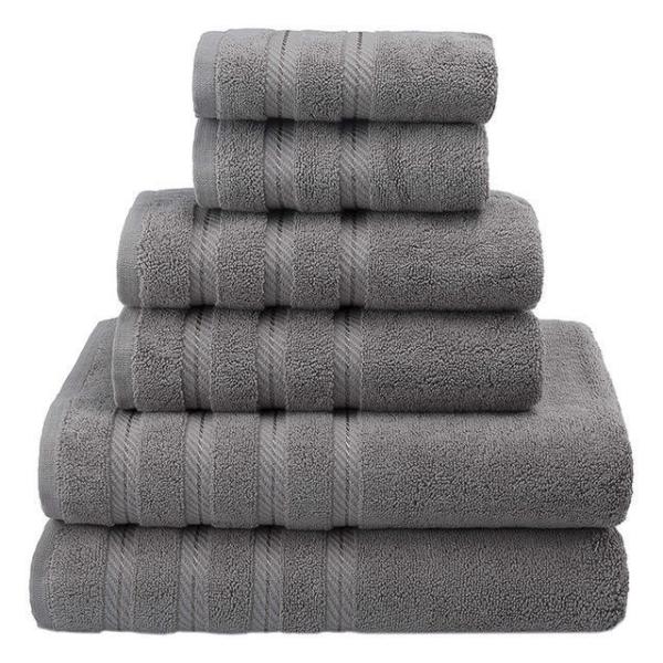 Un conjunto de toallas de 160 g de alta absorción con un material de algodón largo y superblandoso.