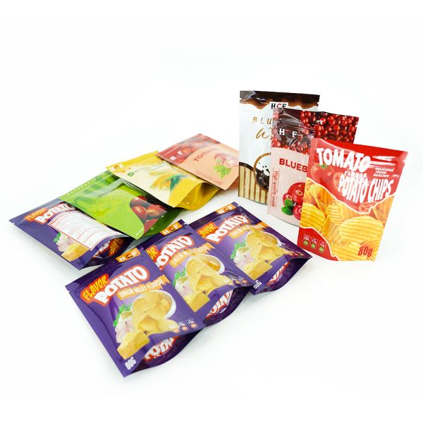 Zipper Seal PE Potato Chips Aluminum Foil Plastic Bag Custom Printed Food Pouch Package Stand Up Mylar Bags Recyclable 1 oz Customized Logo Printing