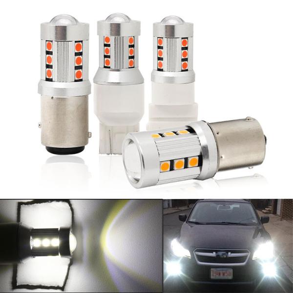 Universal White LED Car Turn Signal Lights1156 1157 3030 15SMD LED Bulb White Yellow Canbus License Plate Interior Led