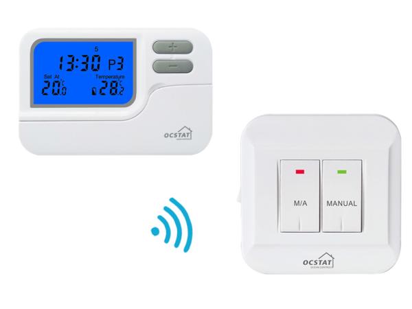 Termostato branco Digital da sala do ABS 868Mhz RF que aquece e que refrigera o OEM