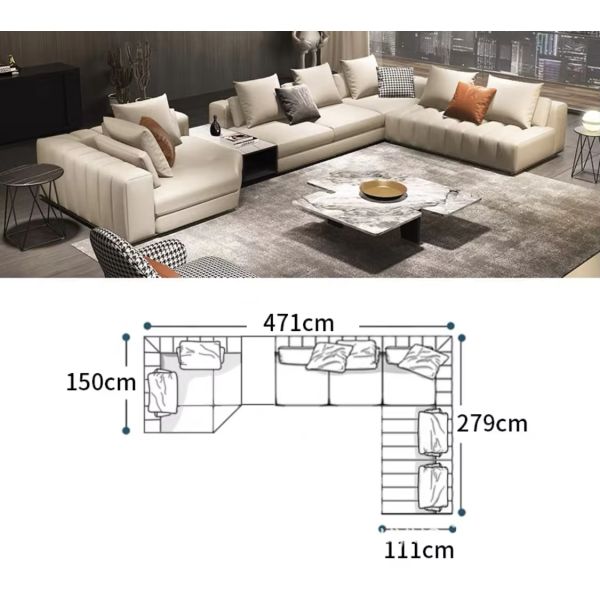 Comfortable L shape sectional modern couch luxury velvet modular home furniture designer sofa ideal for stylish interiors
