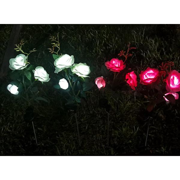 Solar three heads rose lights Ground decoration lawn lamp