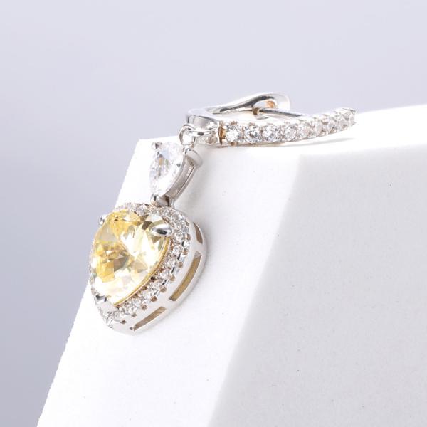 OEM Love Heart Diamond Earrings 925 Sterling Silver Love Heart Earrings