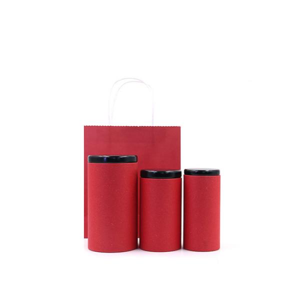 Tin Cover Paper Tube Packaging For Tea Gift With Bags
