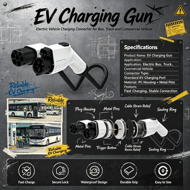 250VAC 16A 32A 100N EV Charger Gun lEC62196-1 IEC62196-2 ISO14001