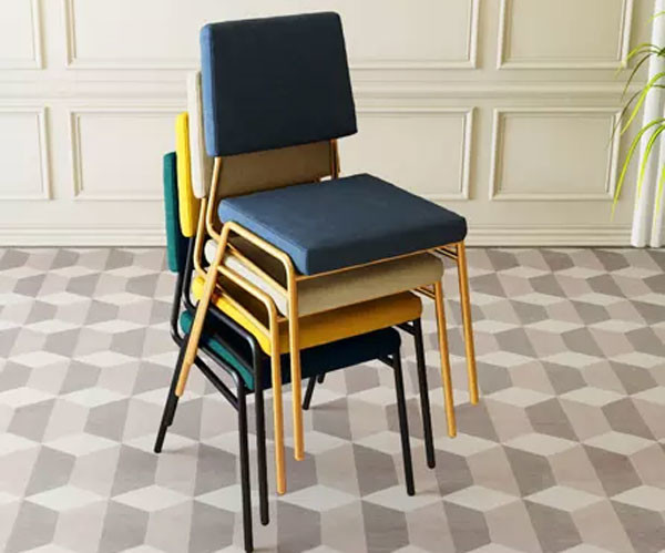 Comfortable OEM High Back Dining Chair Metal Legs Fashion Velvet