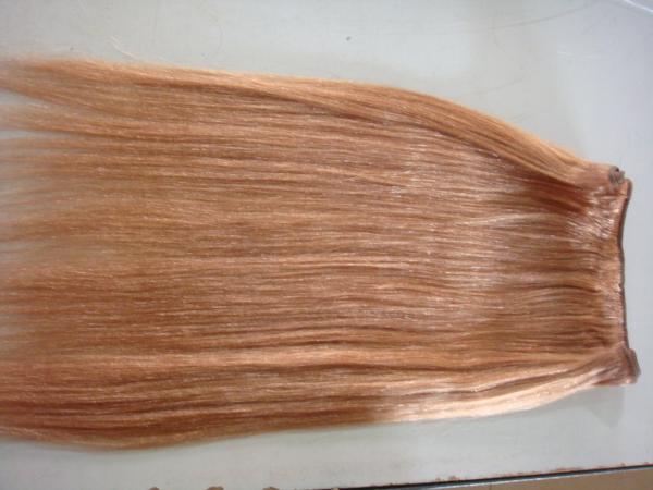 Paquet de 100g et fermeture Extensions de cheveux à tisser blonds raides