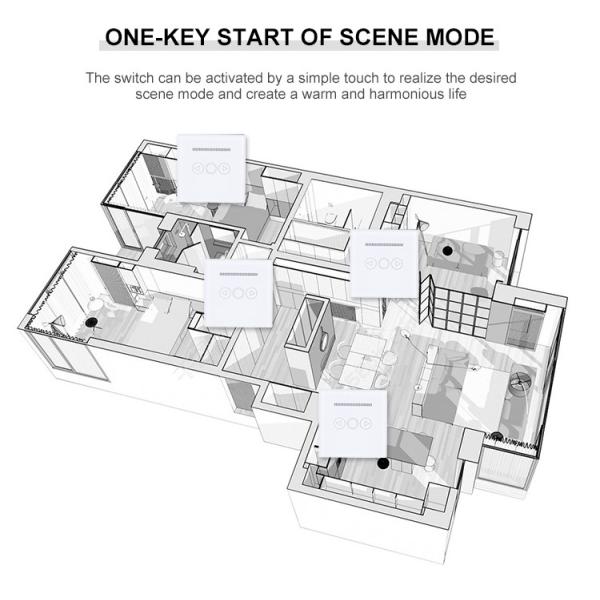 Glomarket Tuya Wifi/Zigbee EU/UK Smart Dimmer Light Switch Tempered Glass Touch Wall Electrical Light Dimmer Switch