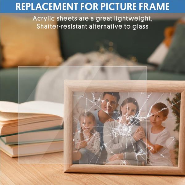 5*7 Inch Organic Glass Plate 10 Pieces Display Racks for Home or Office Decor