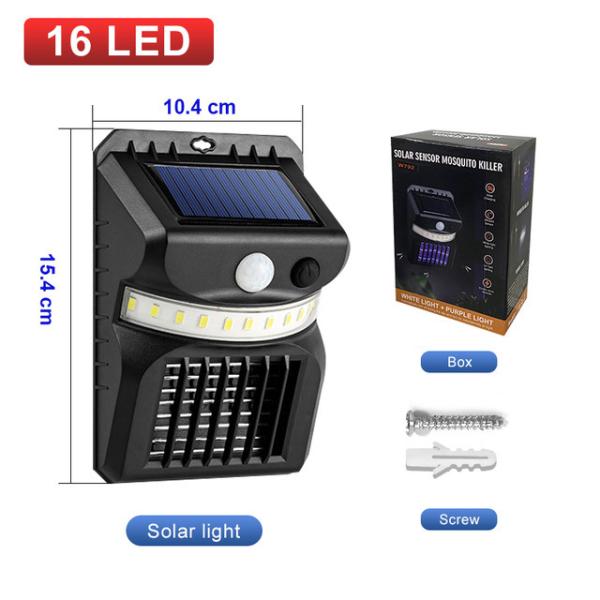 Square-shaped Outdoor Solar LED Wall Light Waterproof Garden Polycarbonate Mosquito Killer Lamp Human Body Induction