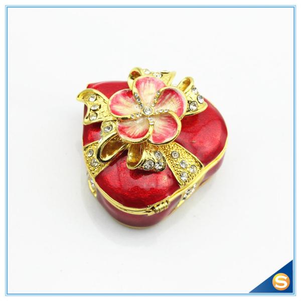 Shinny Gifts Enamel Heart Shaped Metal Trinket Box For Wedding Gifts SCJ388-2
