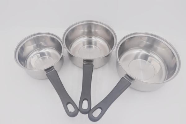 3pcs Cookware pots nonstick cooking pot stainless steel sauce pan