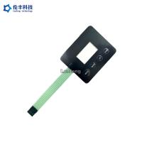 O interruptor de membrana tátil de superfície lustroso cobre a janela transparente do LCD