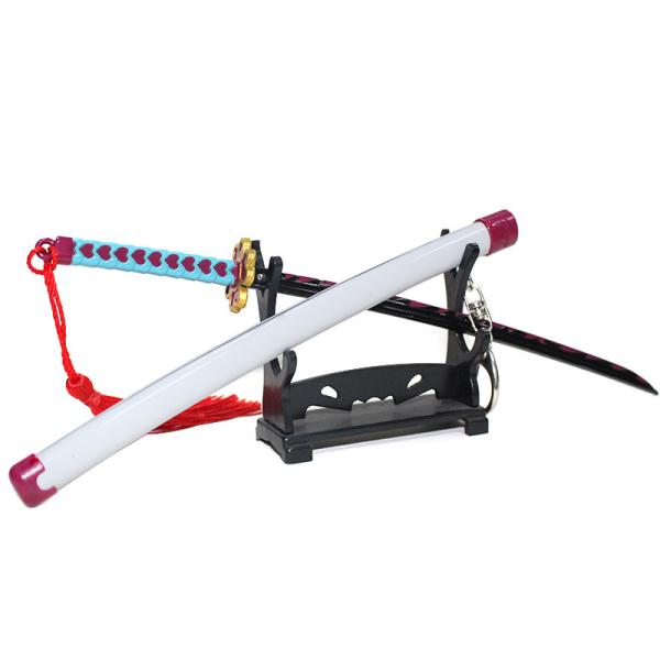 22cm Demon Slayer Sword keychain Mini Kanroji Mitsuri Anime Katana Metal