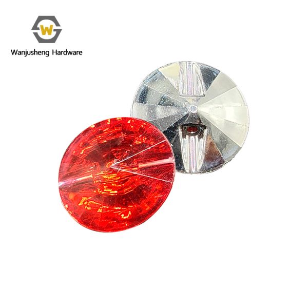 Modern-Style Red Acrylic Round Resin Button Flat Back Crystal Decorative for Kitchen Bathroom Dining and Living Room