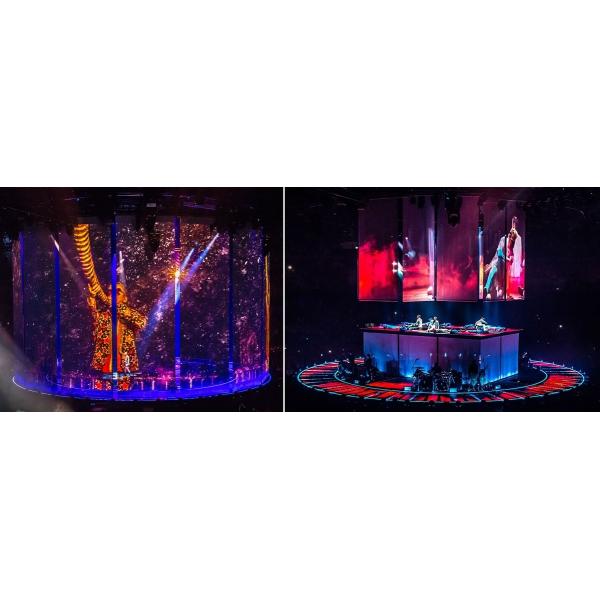 увеличение экрана сетки 2,4 длины 50m прозрачное голографическое для шоу в прямом эфире