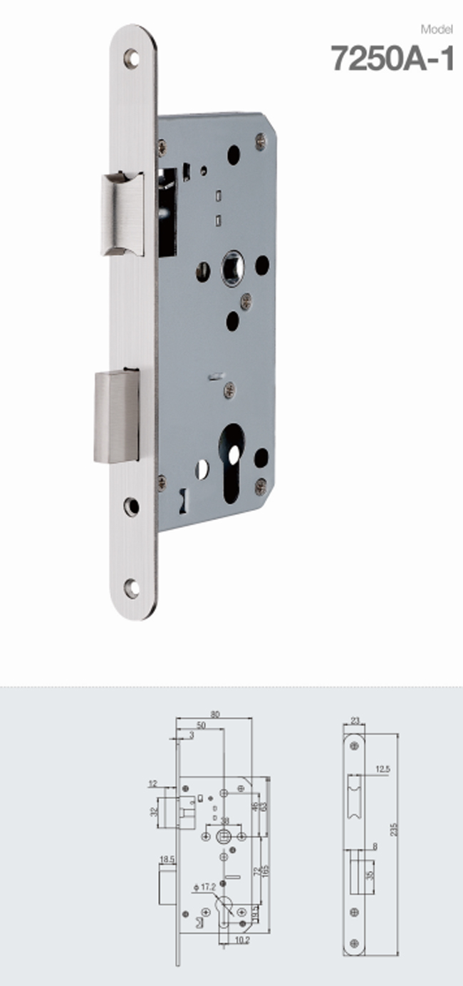 дистанционирование отверстия замка 90mm Mortise квадратной головки 250*22mm