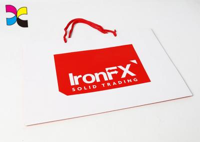 Eco Custom Printed Recycled Paper Bags With Handles / Promotional Paper Carrier Bags