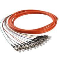 Pacote colorido de 12 núcleos da trança 62.5/125 multimodos da fibra óptica de ST/UPC