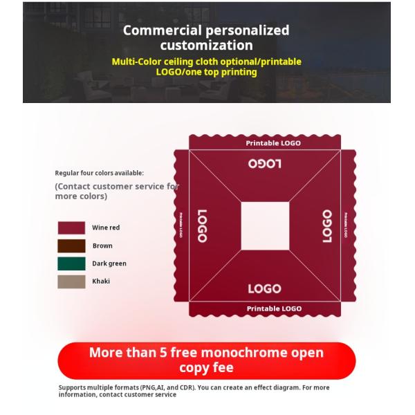 Waterproof Pavilion Sunshade Steel Frame Gazebo 3*6m For Outdoor Activities