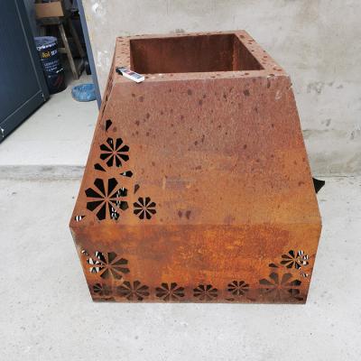 Modern Outdoor Pre-Made Corten Steel Pot And Custom Made Metal Flower Boxes