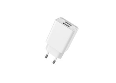 Compact EU Plug 5V 2.4A Wall Charger , 40g Dual Port USB Charger Multi Use