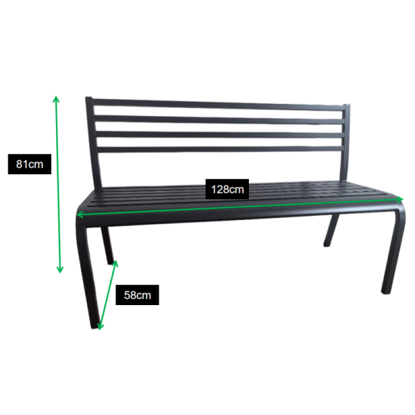 Commercial Grade Aluminum Bench for Public Spaces Heavy Duty All Weather Modern Hotel Plaza Courtyard Seating
