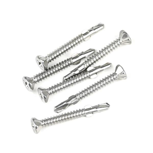 SUS410 Flat Phillips Head Self Tapping Self Drilling Screw Wing Tek Screw with Nibs 4.2x38