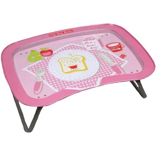 DADI Offset Lithography Painted Tin Trays Food Grade Metal Tin Tray With Foldable Stand