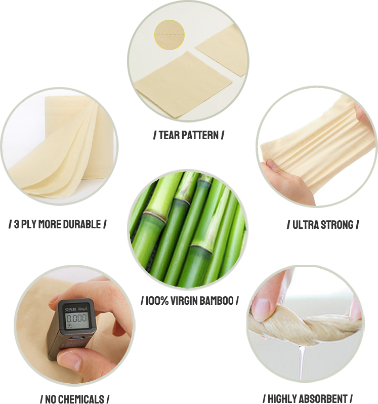 Hygienic Custom Bamboo Toilet Paper Soft and Cheap in Bulk Design