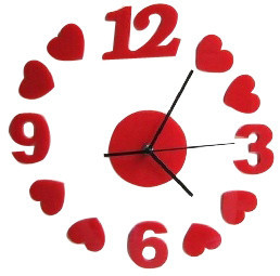 Red Heart Princess Deisgn DIY Acrylic Contemporary Art Wall Clock SH-31