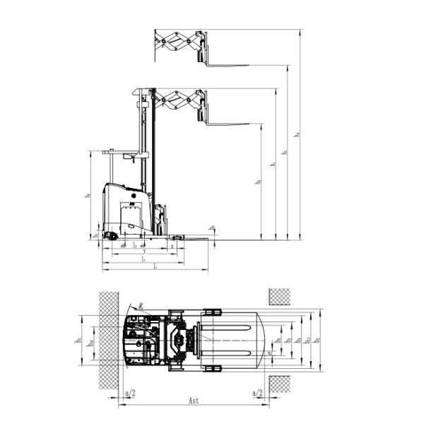EP Electric Stacker Handling Trucks 1.5T Lifting Height 6500-10700mm With Li Ion Battery