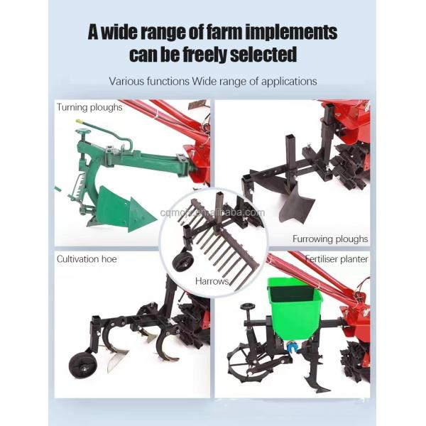 Gasoline Power Type Mini Self Propelled Power Tiller Cultivator with 160x80x55cm Size