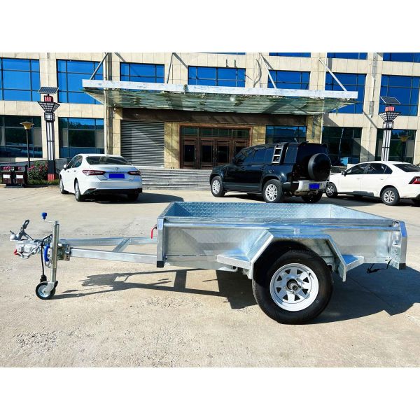 6x4 Single Axle Box Trailer with Hot-Dip Galvanized Silver Finish and 750kg ATM Tilt Feature