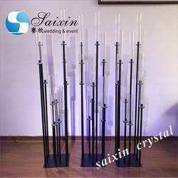 Tubos de vidro Rosa Ouro Metal Piso Candelabro Pilar Candelares Alto 175cm