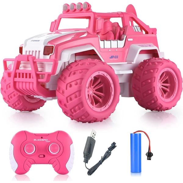1 14 Scale RC Cars Off Road Monster Truck 4WD Dual Motors LED Headlight Rock Crawler