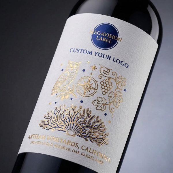 Luxury Upscale Logo Customized Whisky Rum Vodka Spirits Label Stickers Factory Direct Fast Delivery Gold Foil Embossing