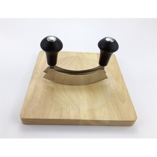 5 inch double knife blade pizza cutter mezzaluna knife black color green color purple color