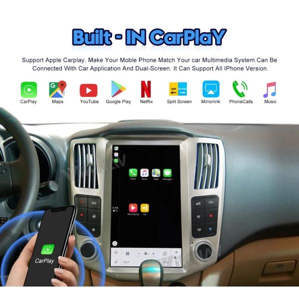 12.1 дюймовый сенсорный экран Автомобильное радио Для 2004-2008 Lexus RX Серии Навигация GPS Мультимедийный проигрыватель Беспроводная Carplay 4G