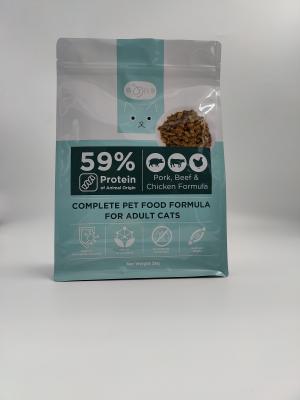 SGS Side Gusset Pet Food Packaging Bag Pouch Flat Bottomed With Zippers
